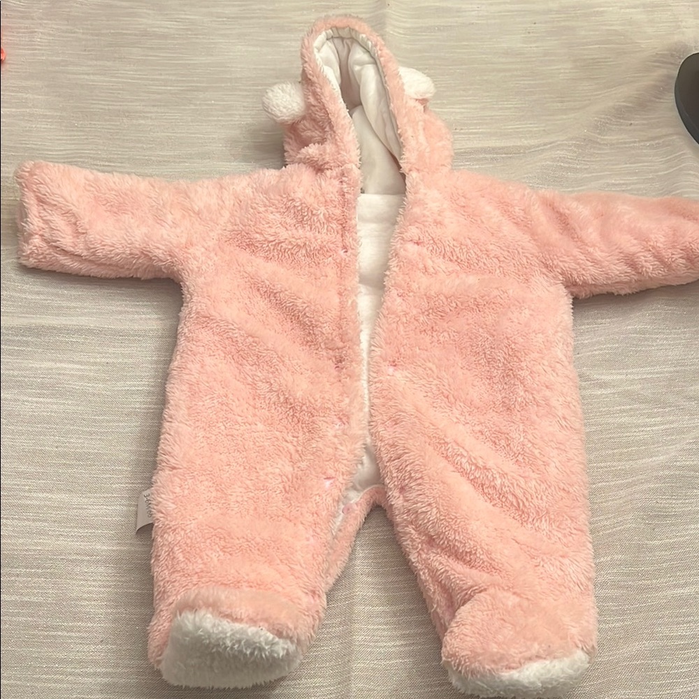 Cozy Pink Fleece Baby Onesie